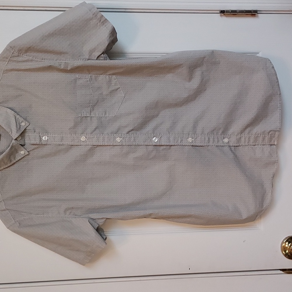 Aeropostale Mens grey skinny fit  short sleeve dress casual shirt Size L